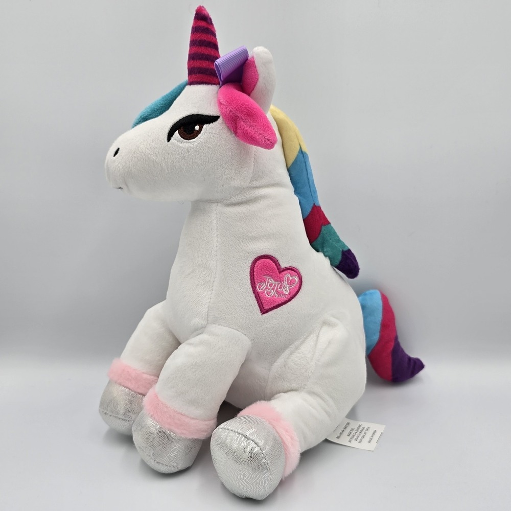 JoJo Siwa Unicorn Plush Nickelodeon Rainbow White 12 Inch Stuffed Animal